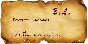 Boczor Lambert névjegykártya